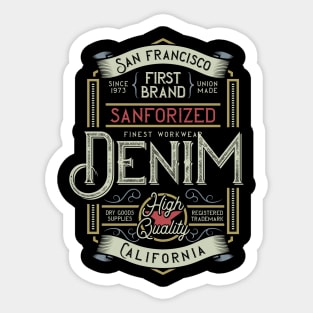 First Brand Sanforized Denim California Sticker